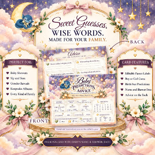 Carte Postale Prédictions et conseils pour la baby shower du Lév
