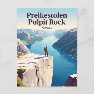 Carte Postale Preikestolen Roche de la Chaire Norvège