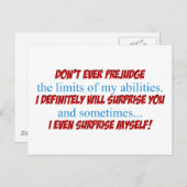 Carte Postale Préjuger (Devant / Derrière)