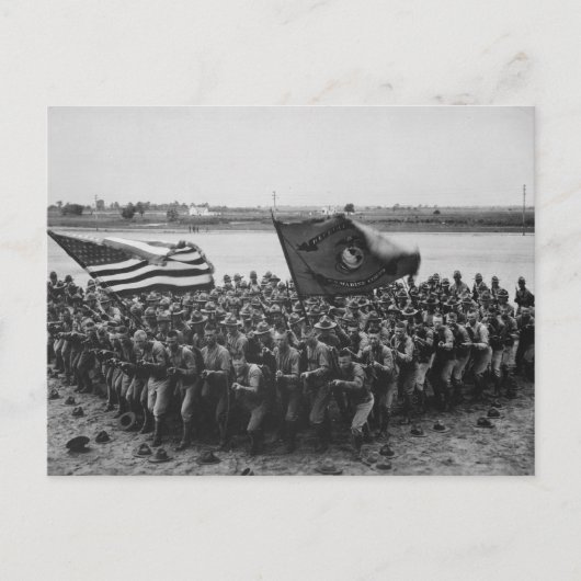 Carte Postale Premier à combattre - US Marines - 1918 (Devant)