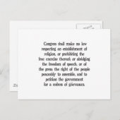 Carte Postale Premier amendement (Devant / Derrière)