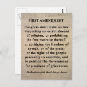 Carte postale Premier amendement (Devant / Derrière)