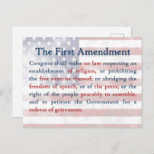 Carte Postale Premier amendement (Devant / Derrière)