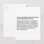 Carte Postale Premier amendement de la Constitution (Devant / Derrière)