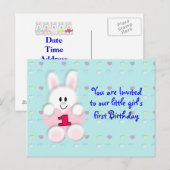 Carte postale Premier anniversaire (Devant / Derrière)