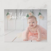 Carte Postale Premier anniversaire de bébé fille Merci Photo (Devant)