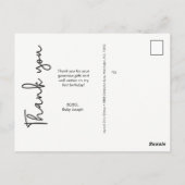 Carte Postale Premier anniversaire de Bébé garçon Merci (Dos)