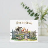 Carte Postale Premier anniversaire de Lapin Malin (Debout devant)