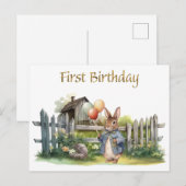 Carte Postale Premier anniversaire de Lapin Malin (Devant / Derrière)