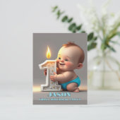 CARTE POSTALE " PREMIER ANNIVERSAIRE DE PETIT GARÇON " (Debout devant)