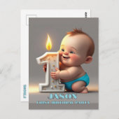 CARTE POSTALE " PREMIER ANNIVERSAIRE DE PETIT GARÇON " (Devant / Derrière)