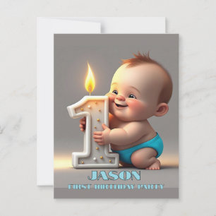 CARTE POSTALE " PREMIER ANNIVERSAIRE DE PETIT GARÇON "