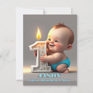 CARTE POSTALE " PREMIER ANNIVERSAIRE DE PETIT GARÇON "
