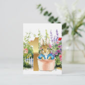 Carte Postale Premier anniversaire de Pierre le lapin (Debout devant)