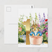 Carte Postale Premier anniversaire de Pierre le lapin (Devant / Derrière)