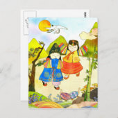 Carte Postale Premier anniversaire du bébé coréen (Devant / Derrière)