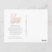 Carte Postale Premier anniversaire Merci avec un mignon lapin en (Dos)