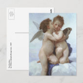 Carte Postale Premier baiser de Bouguereau, Vintages anges victo (Devant / Derrière)