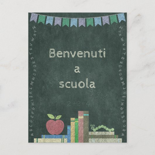 Carte Postale Premier jour | Benvenuti a scuola (Devant)