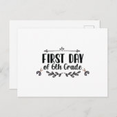 Carte Postale Premier jour de 6e année (Devant / Derrière)