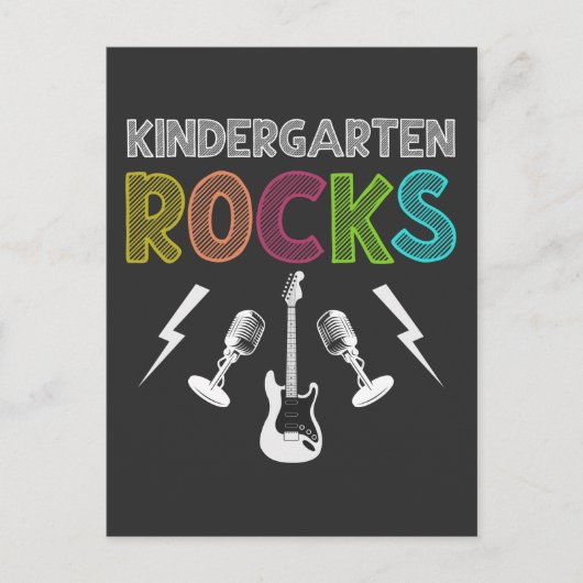 Carte Postale Premier jour de jardin d'enfants Rocks Guitare Lov (Devant)