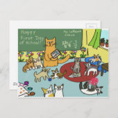 Carte Postale Premier jour de l'école (Devant / Derrière)