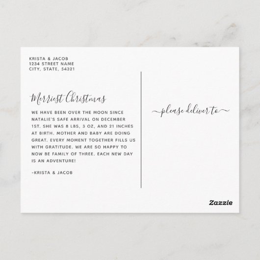 Carte Postale Premier Noël (Dos)