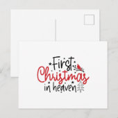 Carte Postale Premier Noël au Ciel, Oiseau Rouge (Devant / Derrière)