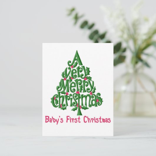 Carte Postale Premier Noël de bébé (Debout devant)