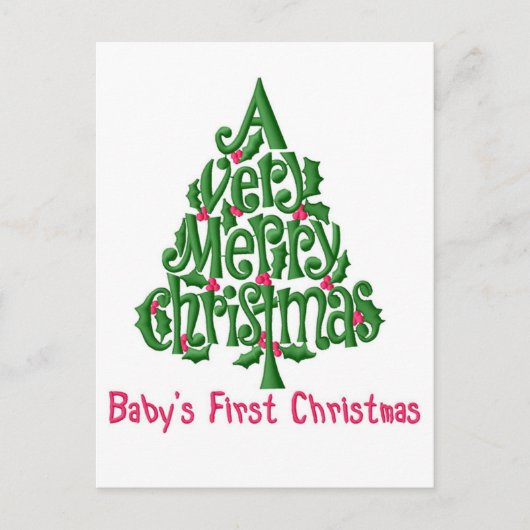 Carte Postale Premier Noël de bébé (Devant)