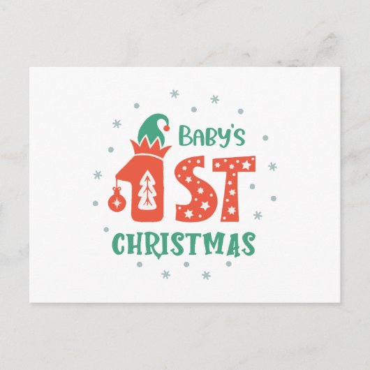 Carte Postale Premier Noël de bébé (Devant)