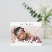 Carte Postale Premier Noël de bébé, Annonce avec photo (Debout devant)