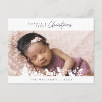 Premier Noël de bébé, Annonce avec photo
