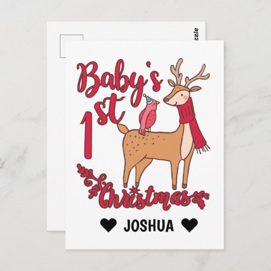 Carte Postale Premier Noël du bébé (Devant / Derrière)