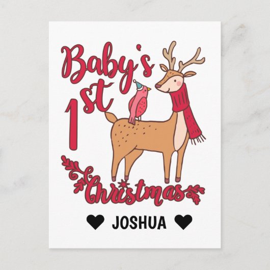 Carte Postale Premier Noël du bébé (Devant)