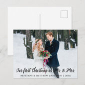 Carte Postale Premier Noël élégant en tant que Monsieur et Madam (Devant / Derrière)