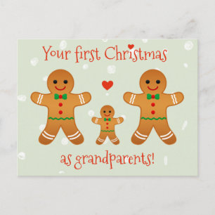 Carte Postale Premier Noël en grands-parents - Pains d'épices