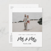 Carte Postale Premier Noël moderne comme M. et Mme photo (Devant / Derrière)