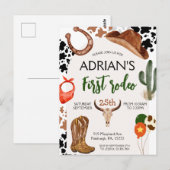 Carte Postale Premier Rodéo Occidental Cow-boy Premier Anniversa (Devant / Derrière)