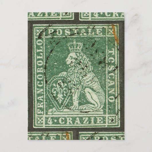Carte Postale Premier timbre postal - Toscane (1851) (Devant)