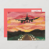 Carte Postale Premier vol (Devant / Derrière)