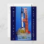 Carte Postale Premier vol spatial (Devant / Derrière)