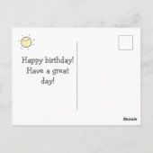 Carte Postale Premier voyage autour du soleil ! 1er anniversaire (Dos)