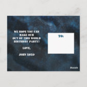 Carte Postale Premier voyage autour du thème de l'espace Soleil  (Dos)