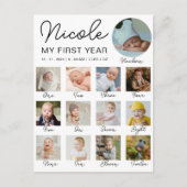 Carte Postale Première année de bébé 12 mois collage photo moder (Devant)