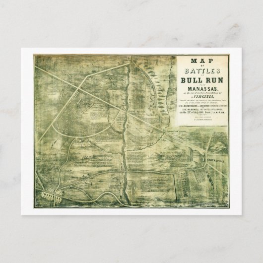 Carte Postale Première bataille de Bull Run - Guerre civile Pano (Devant)