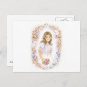 Carte Postale Première communion, confirmation fille (Devant / Derrière)