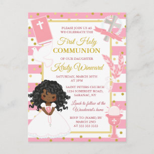 Carte Postale Première communion d'une fille afro-américaine à r
