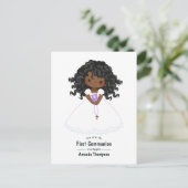 Carte Postale Première communion d'une fille noire (Debout devant)