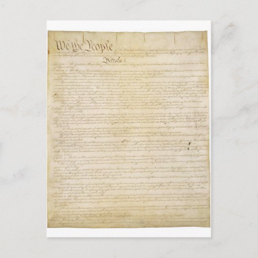 Carte Postale Première Constitution des États-Unis Page 1 (Devant)